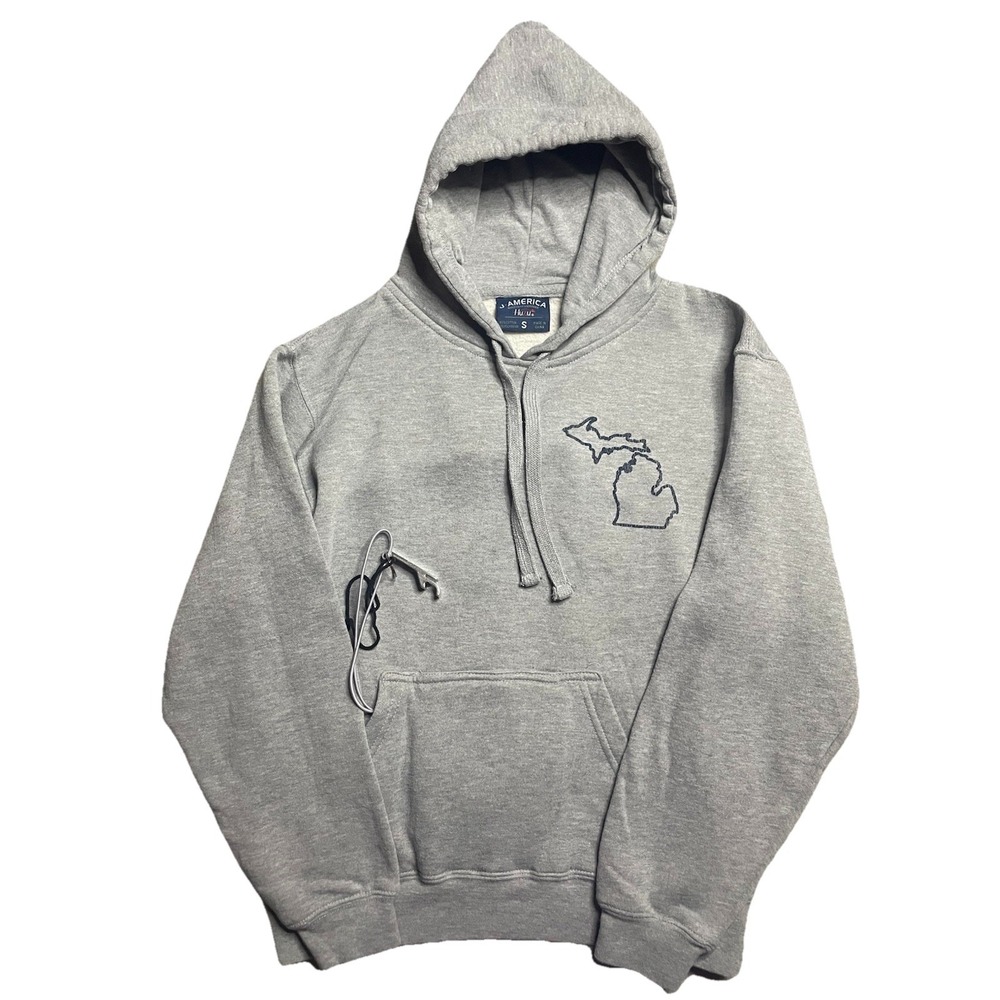 Michigan Hoodie Unisex Size Small Coozy Pullover Sweatshirt With Bottle Opener